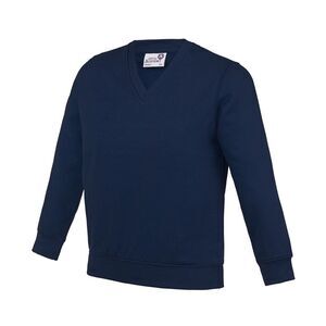 Awdis Childrens/Kids Academy V Neck Sweatshirt / Navy